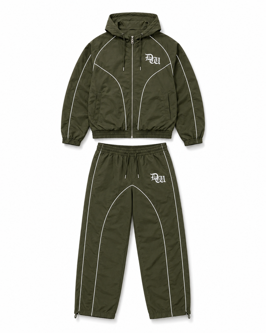 Essential Windbreaker Tracksuit Olive Green