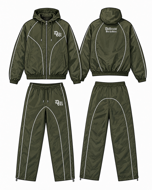 Essential Windbreaker Tracksuit Olive Green
