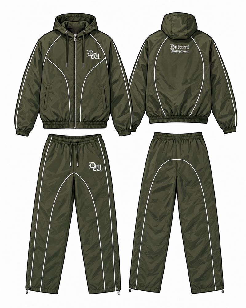 Essential Windbreaker Tracksuit Olive Green