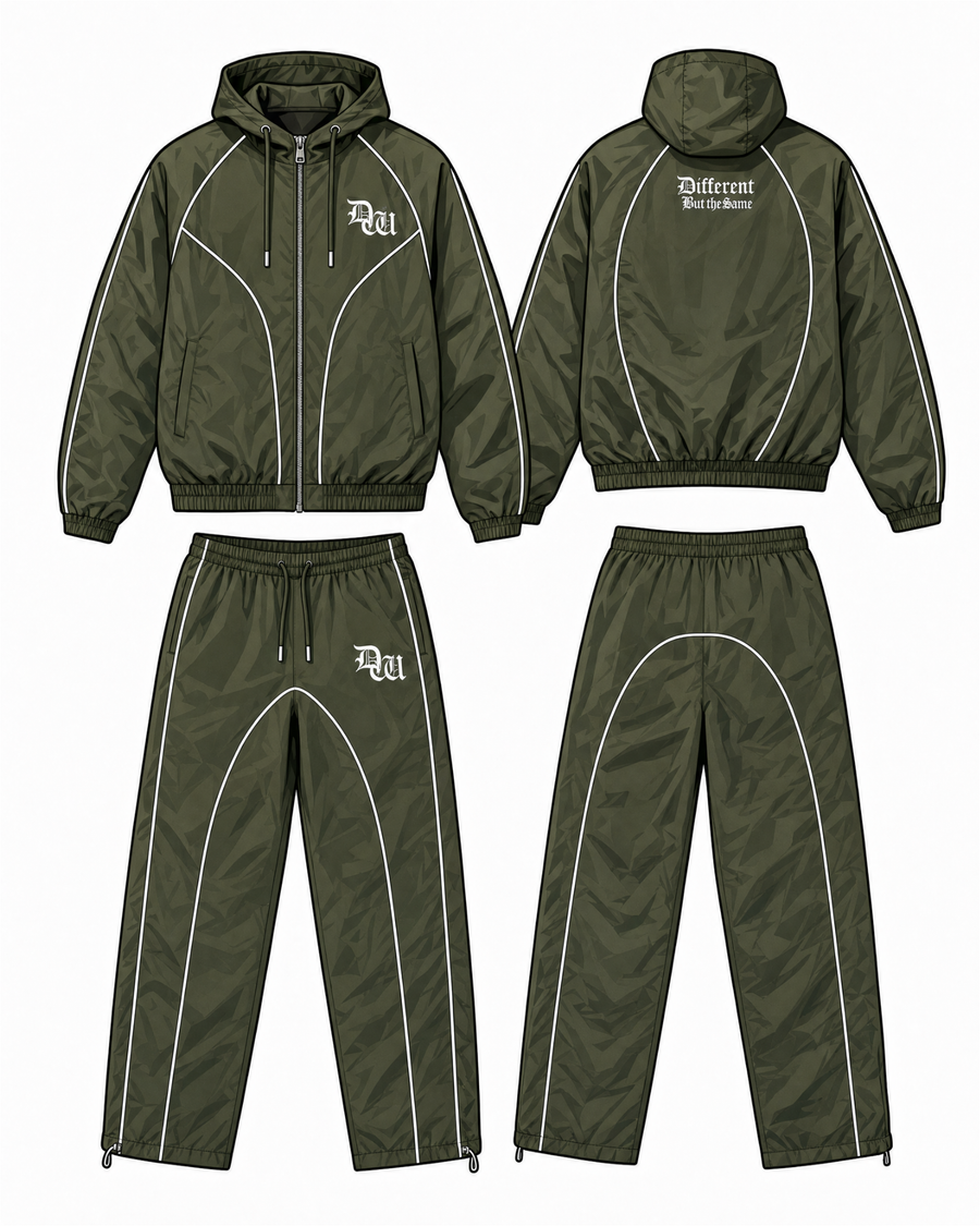 Essential Windbreaker Tracksuit Olive Green