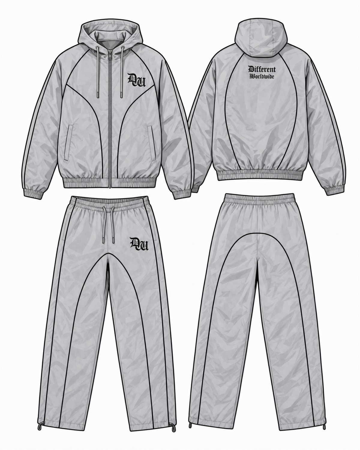 Essential Windbreaker Tracksuit Grey