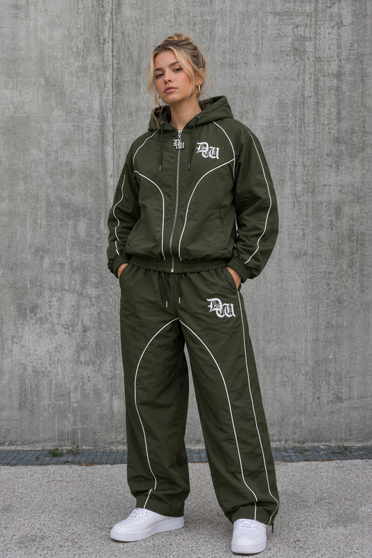 Essential Windbreaker Tracksuit Olive Green