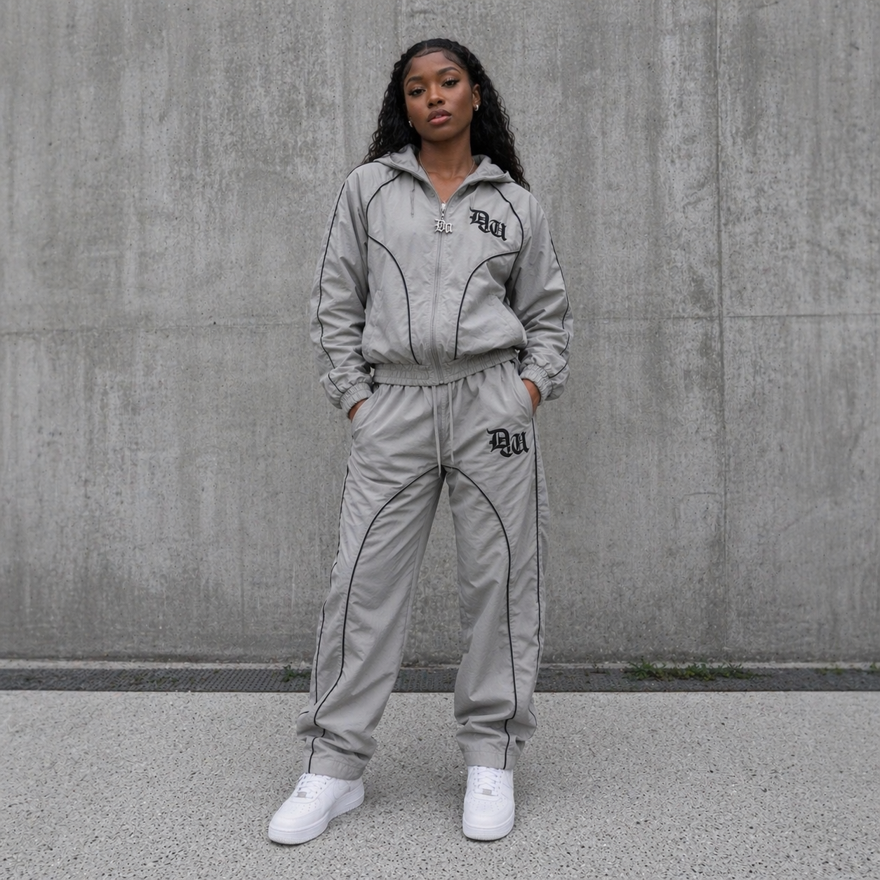 Essential Windbreaker Tracksuit Grey