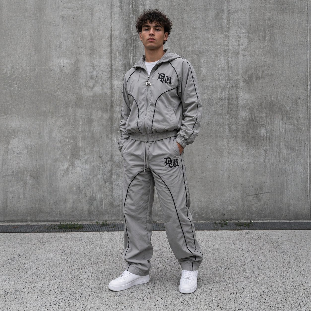 Essential Windbreaker Tracksuit Grey