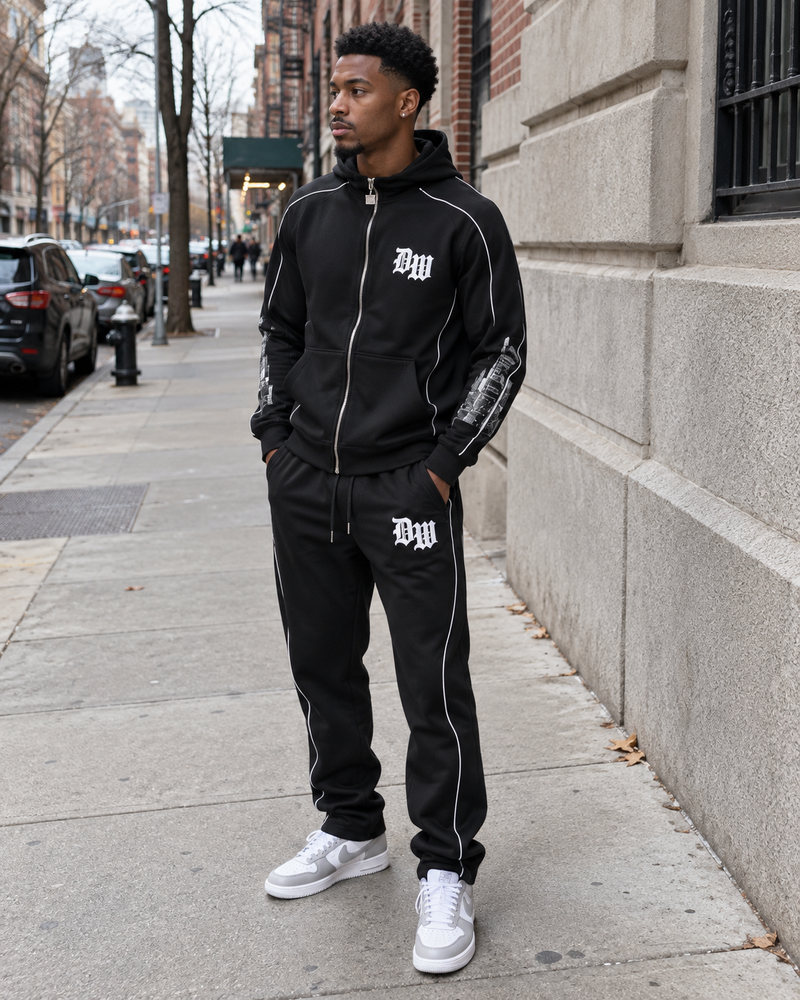 Midnight Chrome Gothic Fleece Sweatsuit