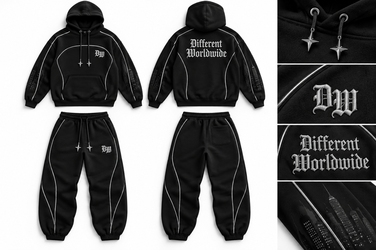 Midnight Chrome Gothic Fleece Sweatsuit