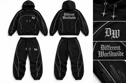 Midnight Chrome Gothic Fleece Sweatsuit