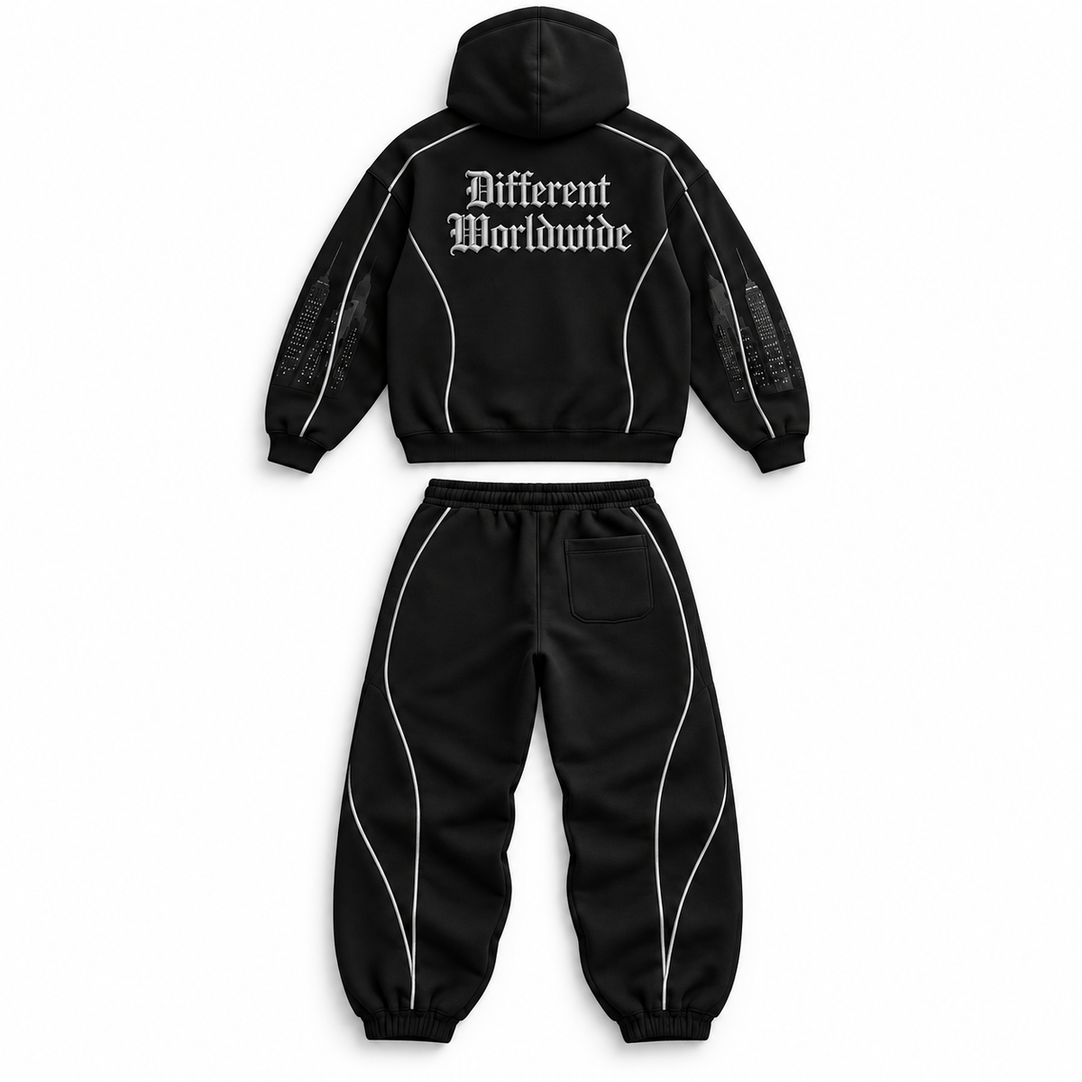 Midnight Chrome Gothic Fleece Sweatsuit