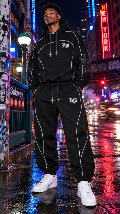Midnight Chrome Gothic Fleece Sweatsuit
