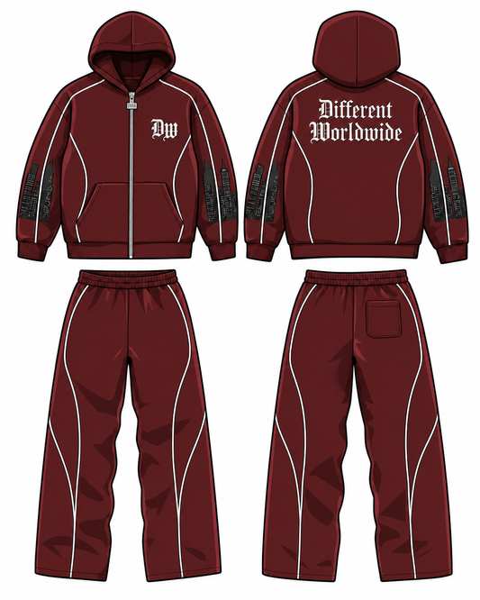 Different Worldwide Burgundy Set
