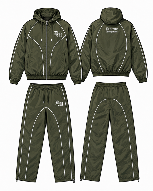Essential Windbreaker Tracksuit Olive Green
