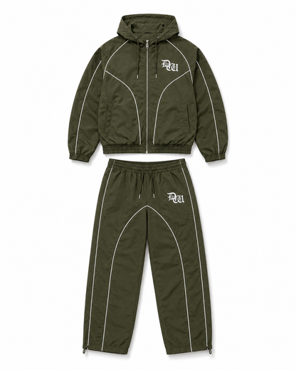 Essential Windbreaker Tracksuit Olive Green