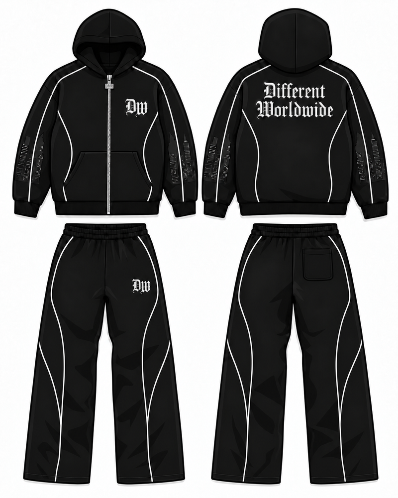 Midnight Chrome Gothic Fleece Sweatsuit