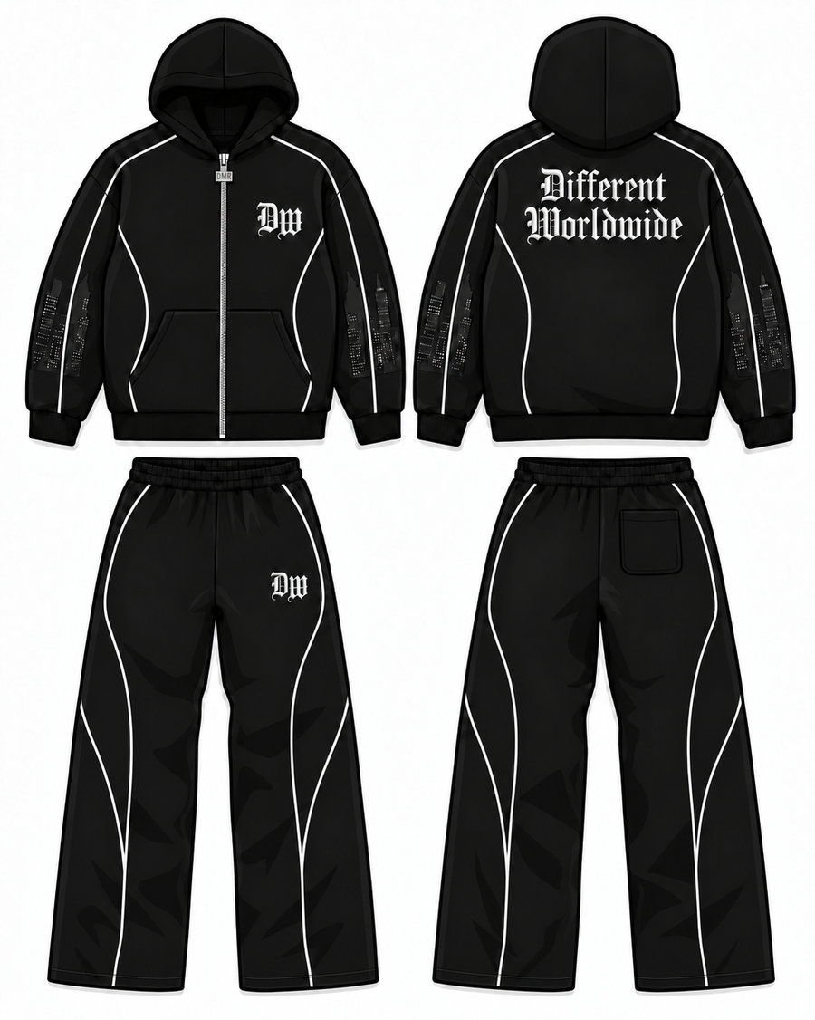 Midnight Chrome Gothic Fleece Sweatsuit