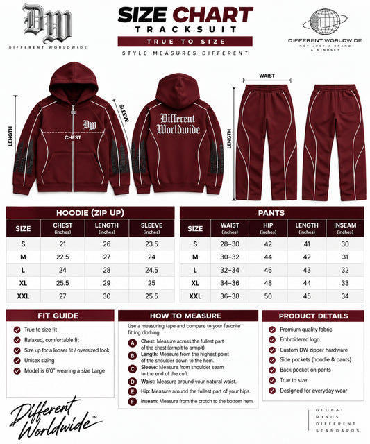 Different Worldwide Burgundy Set