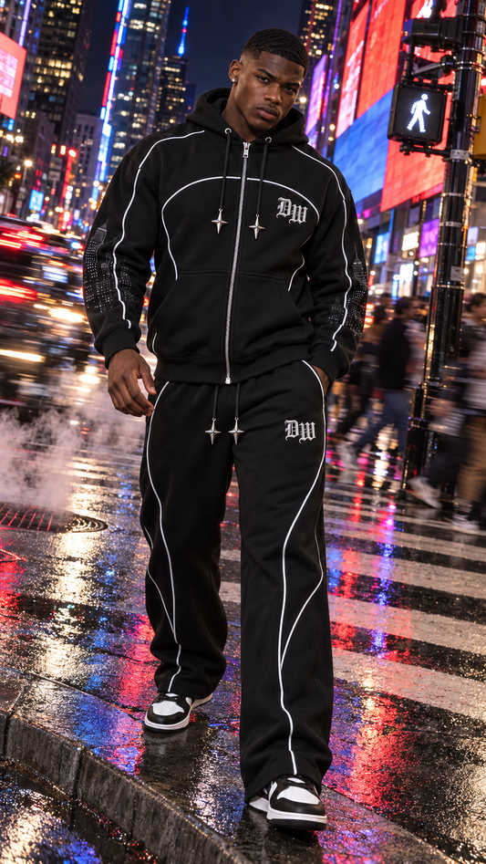 Midnight Chrome Gothic Fleece Sweatsuit